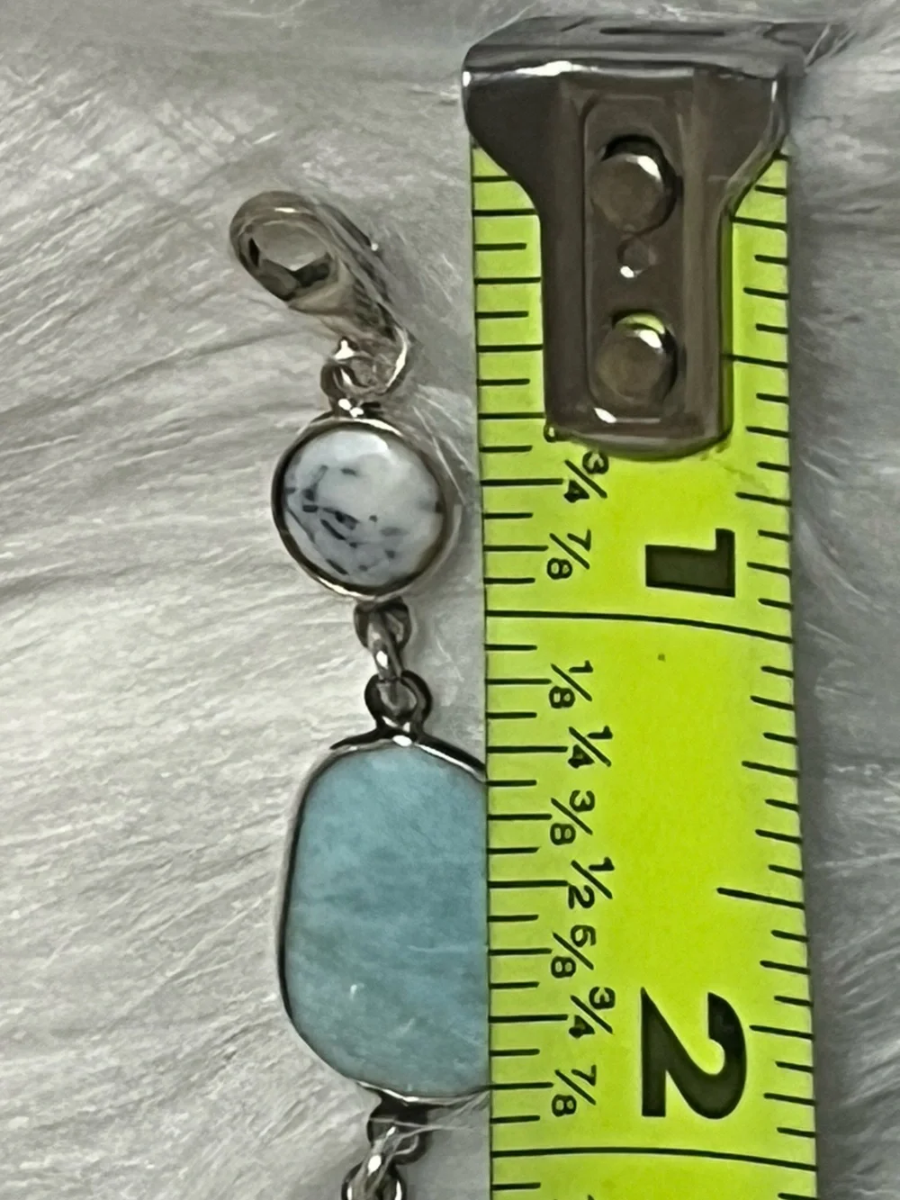 Gorgeous Sterling Larimar Dendritic Agate Bracelet